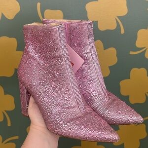 Betsey Johnson Pink Sparkle Boots
